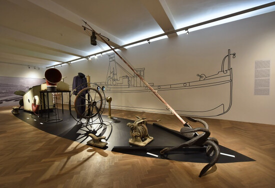 Výstava Plavba na páře v Muzeu města Ústí nad Labem, pohled do expozice