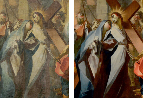 Křížová cesta před a po restaurování