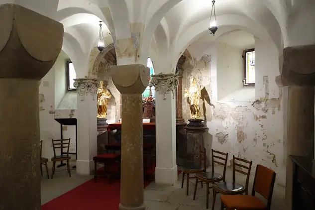 Kostel sv. Václava - část krypty před obnovou