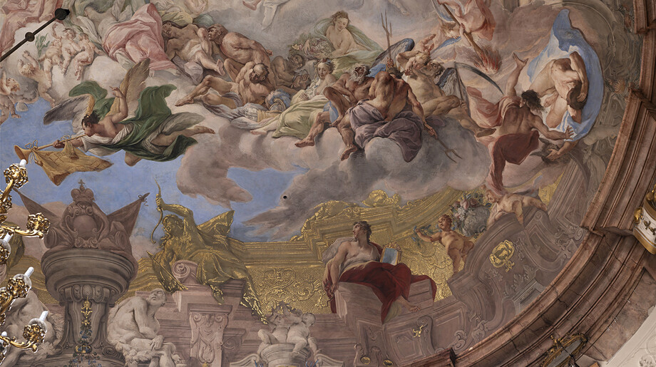 Colloredo-Mansfeldský palác, malba po restaurování