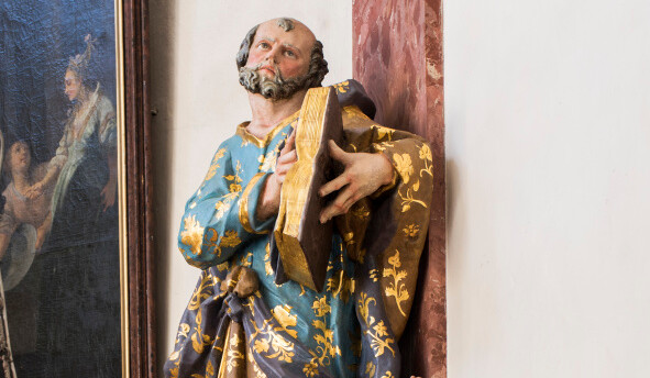 Socha sv. Petra po restaurování