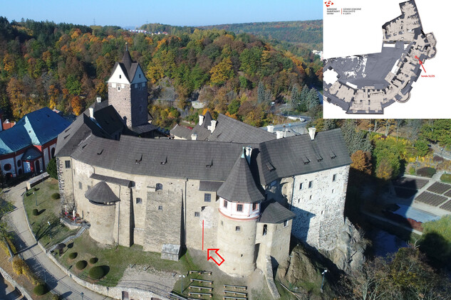 Hrad Loket, umístění sondy