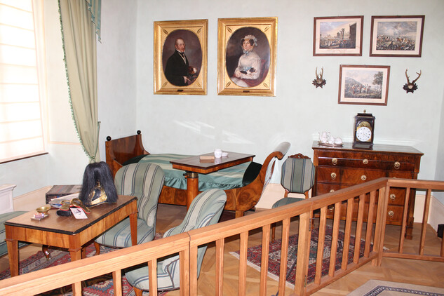 Zařízení pánského salonu v Zámeckém muzeu, státní zámek Telč