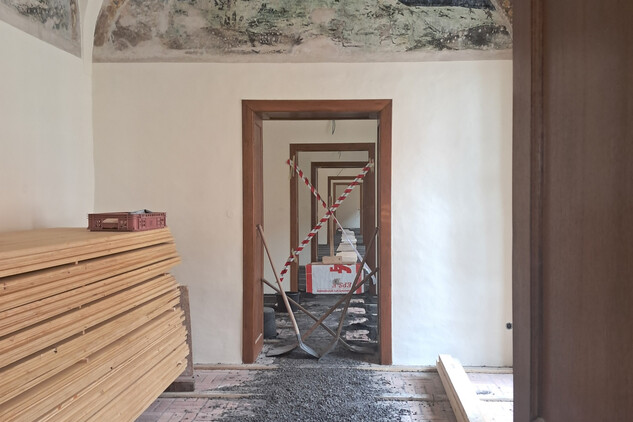 Telč, Galerie, místnost č.2 během obnovy