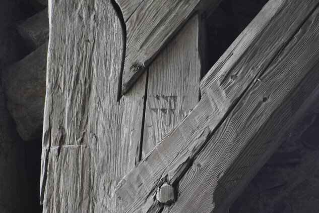 Milenovice - zapadní renesanční stodola - detail krovu | © NPÚ ÚOP ČB