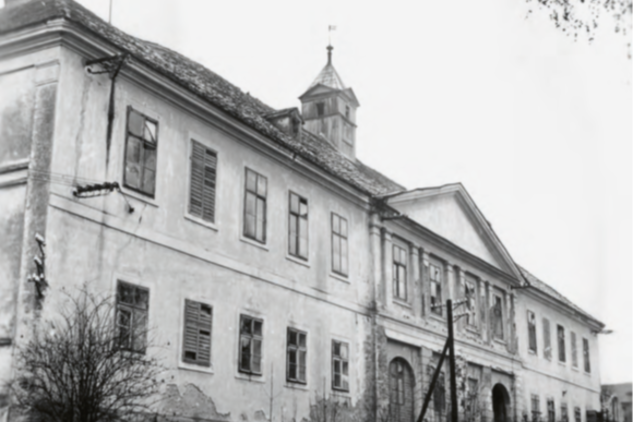 Přehořov, zámek, vstupní průčelí, pohled od jihozápadu, foto: 1963, zdroj: NPÚ, ÚOP v Českých Budějovicích, evidenční karta kulturní památky