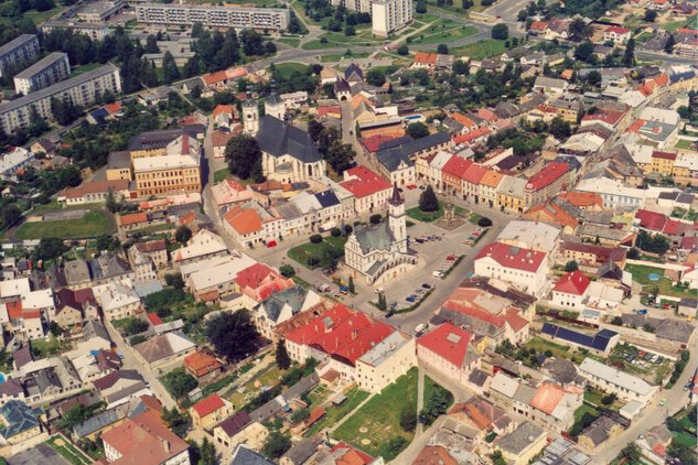 Město Uničov, letecký snímek