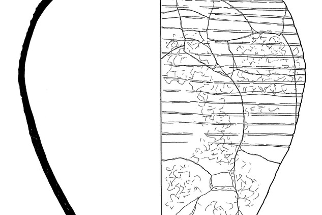 Horšovský Týn, zákres nalezeného hrnce