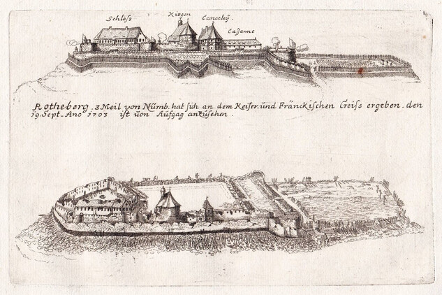 Rothenberg, mědiryt z roku 1703, autor: Johann Alexander Boener, Wikimedia Commons.