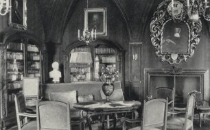 Zámek Zelená Hora, knihovna, 30. léta 20. století, foto: archiv L. Krčmáře