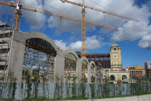 Obnova Průmyslového paláce, stav 2. 4. 2024