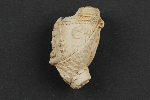 Fragment hliněné dýmky v Grabštejnské expozici