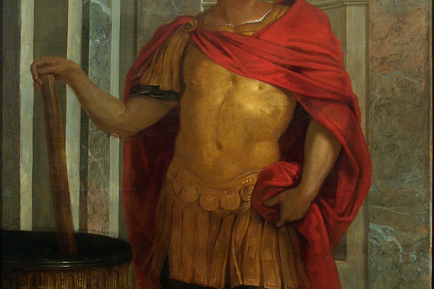 Imaginární portrét Rohanského předka s figurou od Gabriela Blancharda